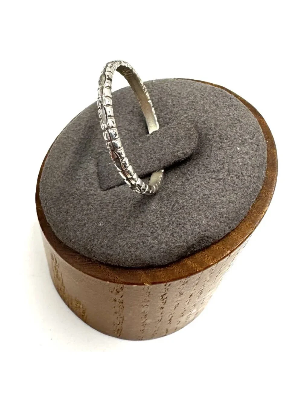 Solid Sterling Silver 925 Large Textured Band 2.5mm Width Ring Size 11